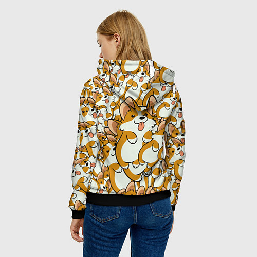 Женская толстовка Корги / 3D-Черный – фото 4