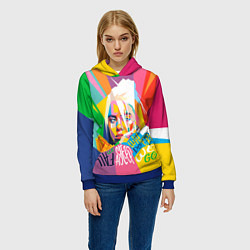 Толстовка-худи женская BILLIE EILISH, цвет: 3D-синий — фото 2