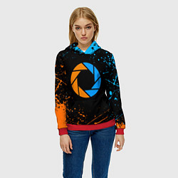 Толстовка-худи женская PORTAL, цвет: 3D-красный — фото 2