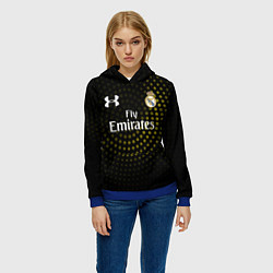 Толстовка-худи женская Real Madrid, цвет: 3D-синий — фото 2
