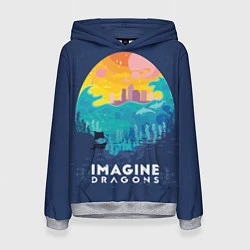 Толстовка-худи женская Imagine Dragons, цвет: 3D-меланж