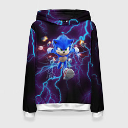 Толстовка-худи женская SONIC, цвет: 3D-белый