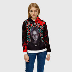 Толстовка-худи женская Pyrokinesis, цвет: 3D-белый — фото 2