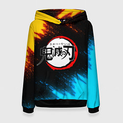 Толстовка-худи женская KIMETSU NO YAIBA, цвет: 3D-черный