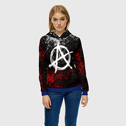 Толстовка-худи женская АНАРХИЯ, цвет: 3D-синий — фото 2