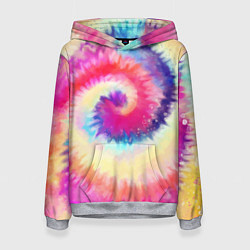 Толстовка-худи женская Tie Dye vortex, цвет: 3D-меланж