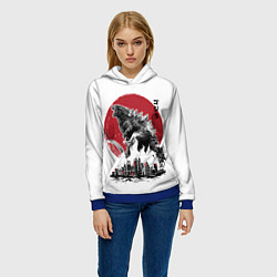 Толстовка-худи женская GODZILLA, цвет: 3D-синий — фото 2