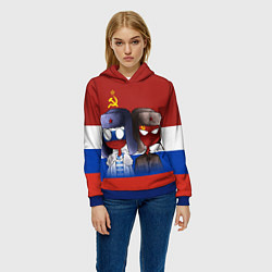 Толстовка-худи женская СССР - Россия, цвет: 3D-синий — фото 2