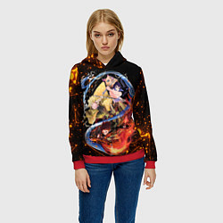 Толстовка-худи женская KIMETSU NO YAIBA, цвет: 3D-красный — фото 2