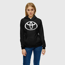 Толстовка-худи женская Toyota carbon, цвет: 3D-черный — фото 2