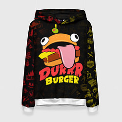 Толстовка-худи женская Fortnite Durrr Burger, цвет: 3D-белый