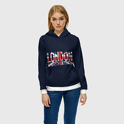 Толстовка-худи женская Лондон, цвет: 3D-белый — фото 2