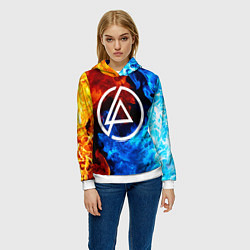 Толстовка-худи женская LINKIN PARK, цвет: 3D-белый — фото 2