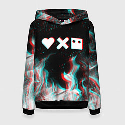 Толстовка-худи женская LOVE DEATH ROBOTS LDR, цвет: 3D-черный