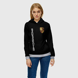 Толстовка-худи женская PORSCHE, цвет: 3D-меланж — фото 2