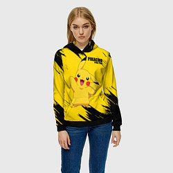 Толстовка-худи женская PIKACHU: PIKA PIKA, цвет: 3D-черный — фото 2