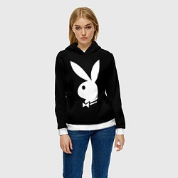 Толстовка-худи женская PLAYBOY, цвет: 3D-белый — фото 2