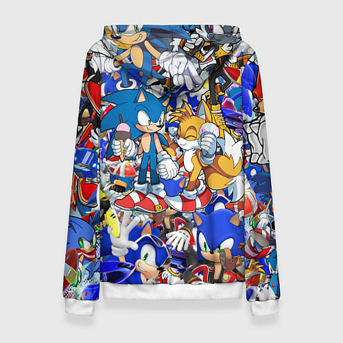 Женская толстовка SONIC PATTERN / 3D-Белый – фото 2
