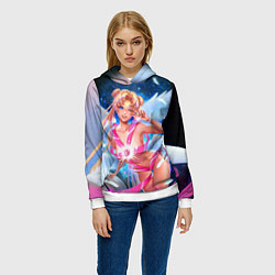 Толстовка-худи женская HI, цвет: 3D-белый — фото 2