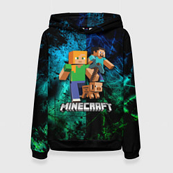 Толстовка-худи женская Minecraft Майнкрафт, цвет: 3D-черный