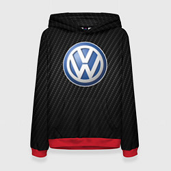 Толстовка-худи женская Volkswagen Logo, цвет: 3D-красный