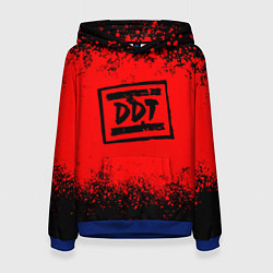 Толстовка-худи женская ДДТ Лого, цвет: 3D-синий