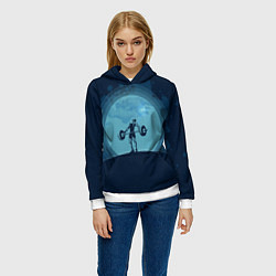 Толстовка-худи женская Тяжёлая атлетика, цвет: 3D-белый — фото 2