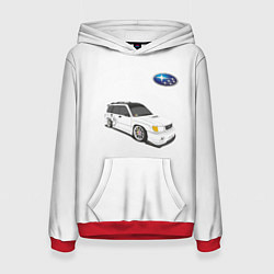 Толстовка-худи женская SUBARU, цвет: 3D-красный