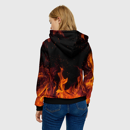 Женская толстовка ОГОНЬ / 3D-Черный – фото 4