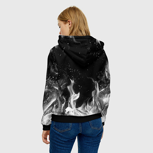 Женская толстовка БЕЛЫЙ ОГОНЬ / 3D-Черный – фото 4