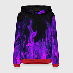 Толстовка-худи женская ФИОЛЕТОВЫЙ ОГОНЬ, цвет: 3D-красный