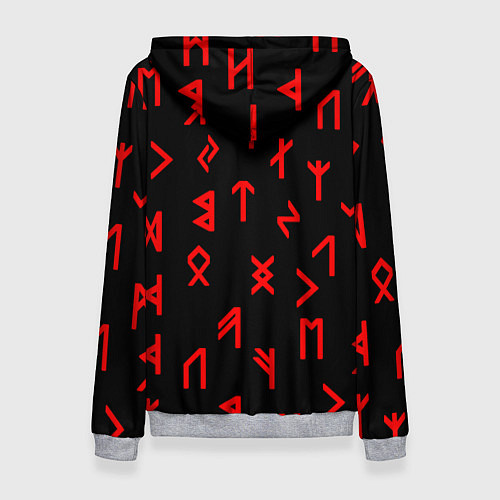 Женская толстовка КРАСНЫЕ РУНЫ / 3D-Меланж – фото 2