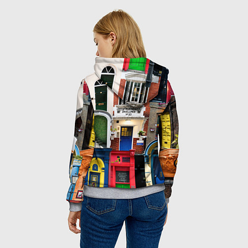 Женская толстовка London doors цифровой коллаж / 3D-Меланж – фото 4