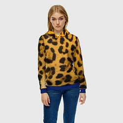 Толстовка-худи женская Леопард, цвет: 3D-синий — фото 2