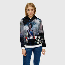 Толстовка-худи женская RESIDENT EVIL 3, цвет: 3D-белый — фото 2