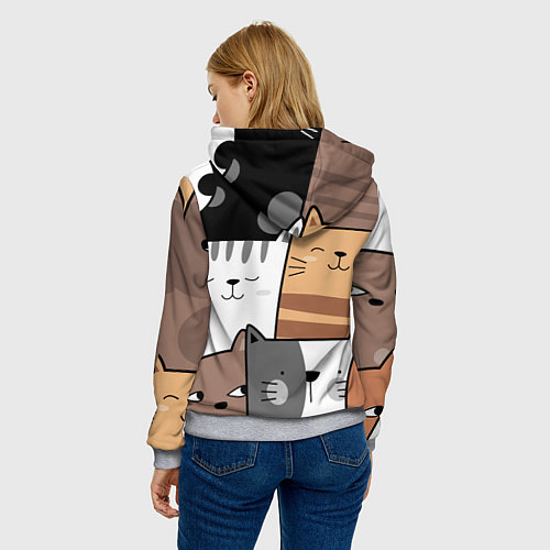 Женская толстовка Котейки / 3D-Меланж – фото 4
