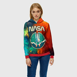 Толстовка-худи женская NASA, цвет: 3D-красный — фото 2
