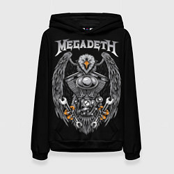 Толстовка-худи женская Megadeth, цвет: 3D-черный