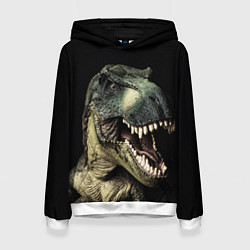 Толстовка-худи женская Динозавр T-Rex, цвет: 3D-белый