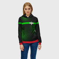 Толстовка-худи женская Пограничные Войска, цвет: 3D-красный — фото 2