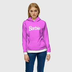 Толстовка-худи женская Barbie, цвет: 3D-белый — фото 2