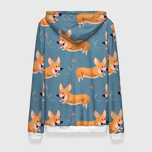 Женская толстовка Корги с бабочкой / 3D-Белый – фото 2