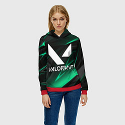 Толстовка-худи женская VALORANT, цвет: 3D-красный — фото 2