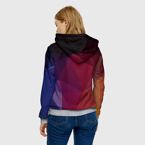Женская толстовка Полигональный фон / 3D-Меланж – фото 4