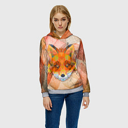 Толстовка-худи женская Fox, цвет: 3D-меланж — фото 2