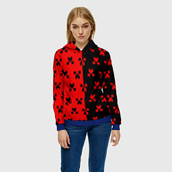 Толстовка-худи женская MINECRAFT CREEPER, цвет: 3D-синий — фото 2