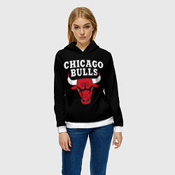 Толстовка-худи женская CHICAGO BULLS, цвет: 3D-белый — фото 2