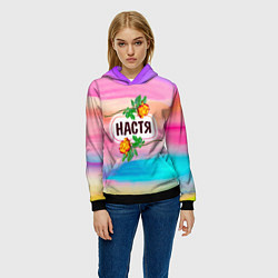 Толстовка-худи женская Настя, цвет: 3D-черный — фото 2