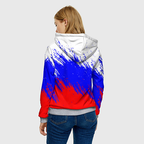 Женская толстовка Россия / 3D-Меланж – фото 4