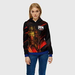 Толстовка-худи женская DOOM ETERNAL, цвет: 3D-синий — фото 2